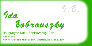 ida bobrovszky business card